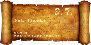 Duda Tivadar névjegykártya
